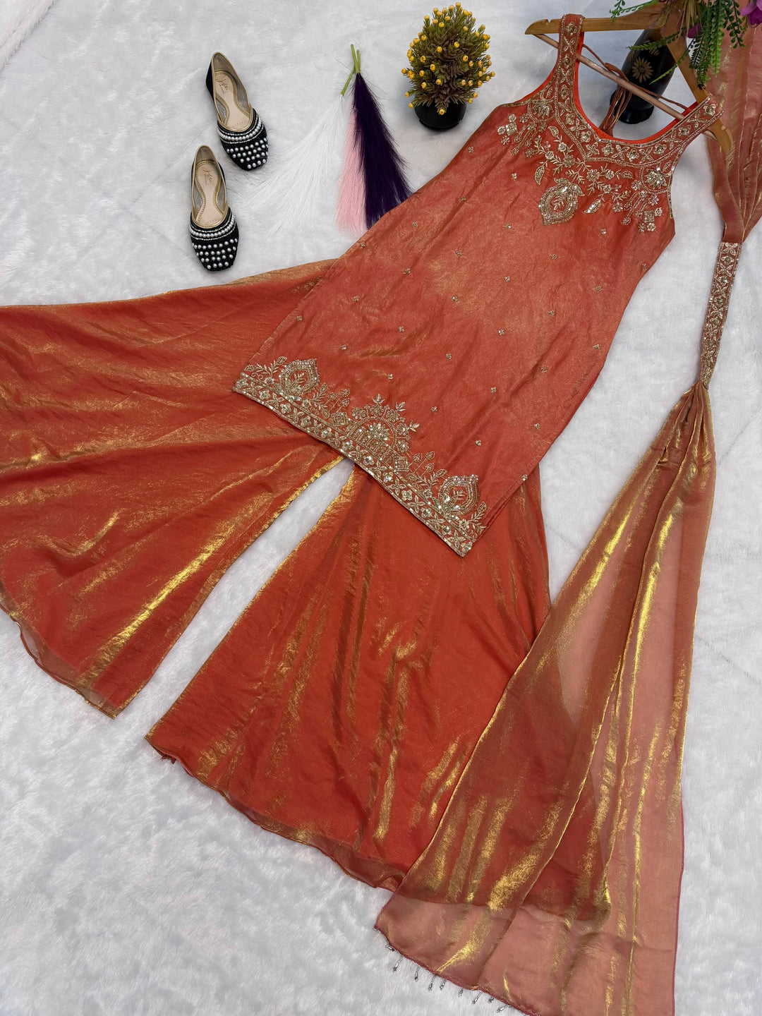 Heavenly Haze Designer Sharara Set