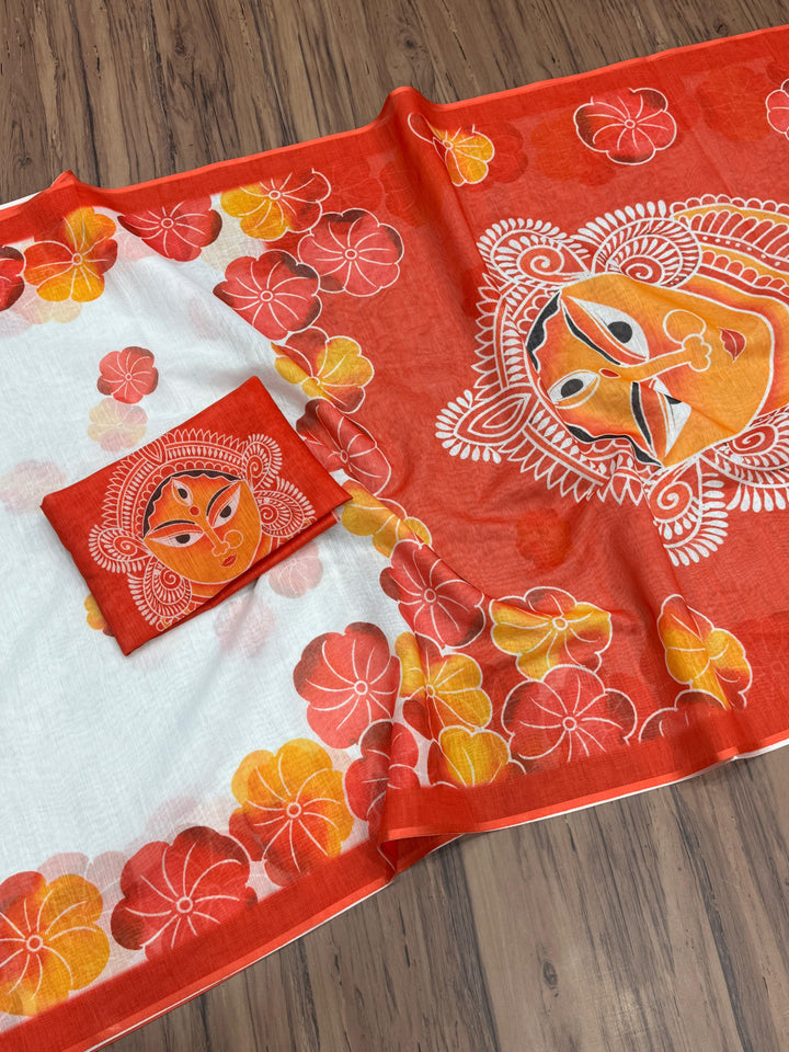 Shakti & Shringar Soft Linen Printed Saree