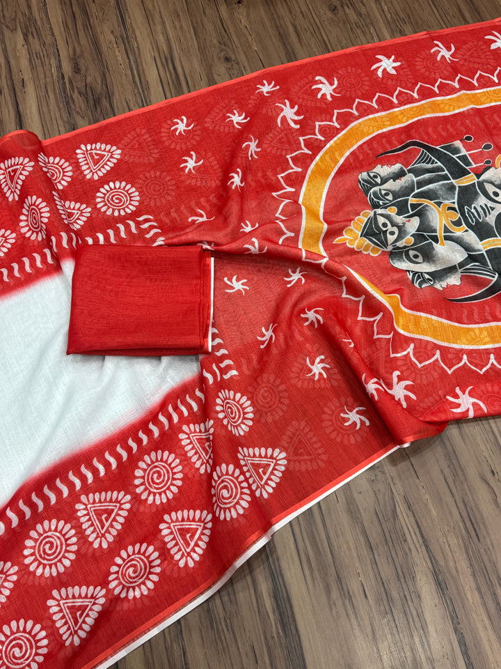 Shakti & Shringar Soft Linen Printed Saree