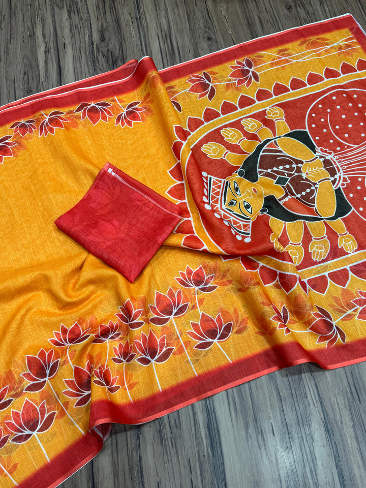 Shakti & Shringar Soft Linen Printed Saree