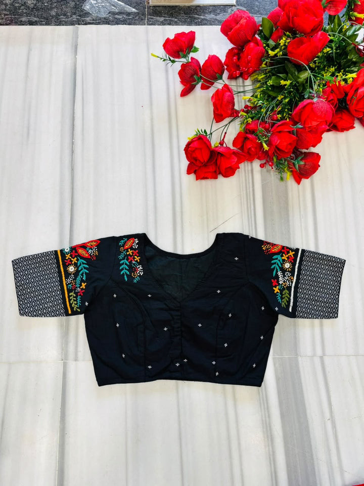 Aarohi Floral Glam Cotton  Blouse