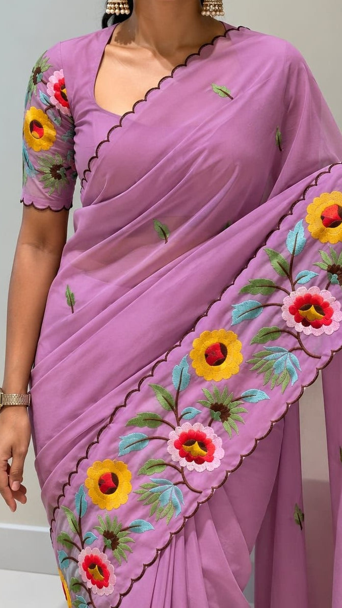 Meadow Sonnet Georgette Designer Saree
