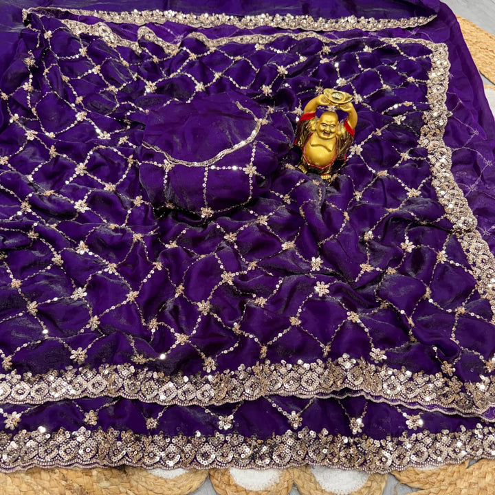 Spotlight Queen Silk Saree with Cutdana Work