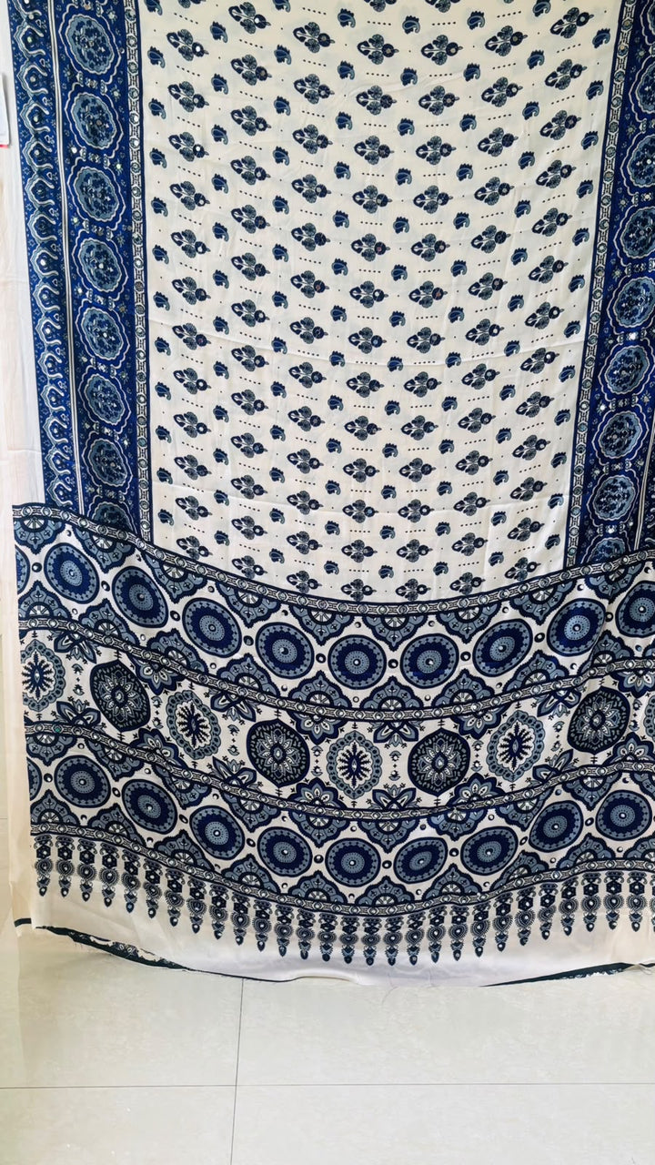 Pretty Obsession Modal Silk Saree With Mirror Work