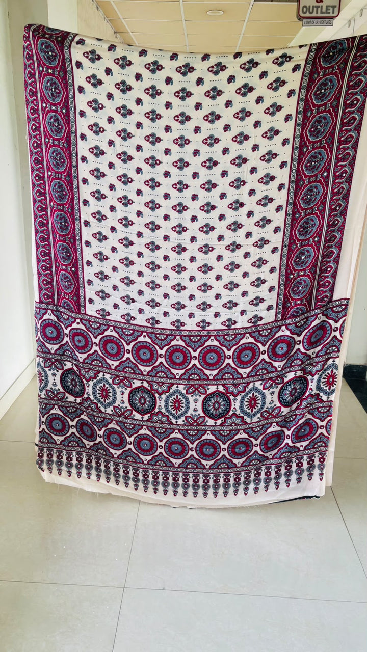 Pretty Obsession Modal Silk Saree With Mirror Work