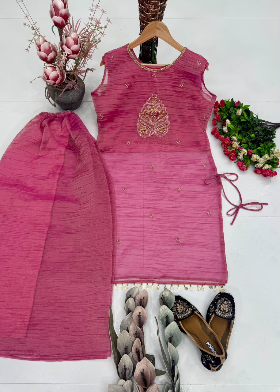 Starlit Charm Salsa Silk Co-ord Set