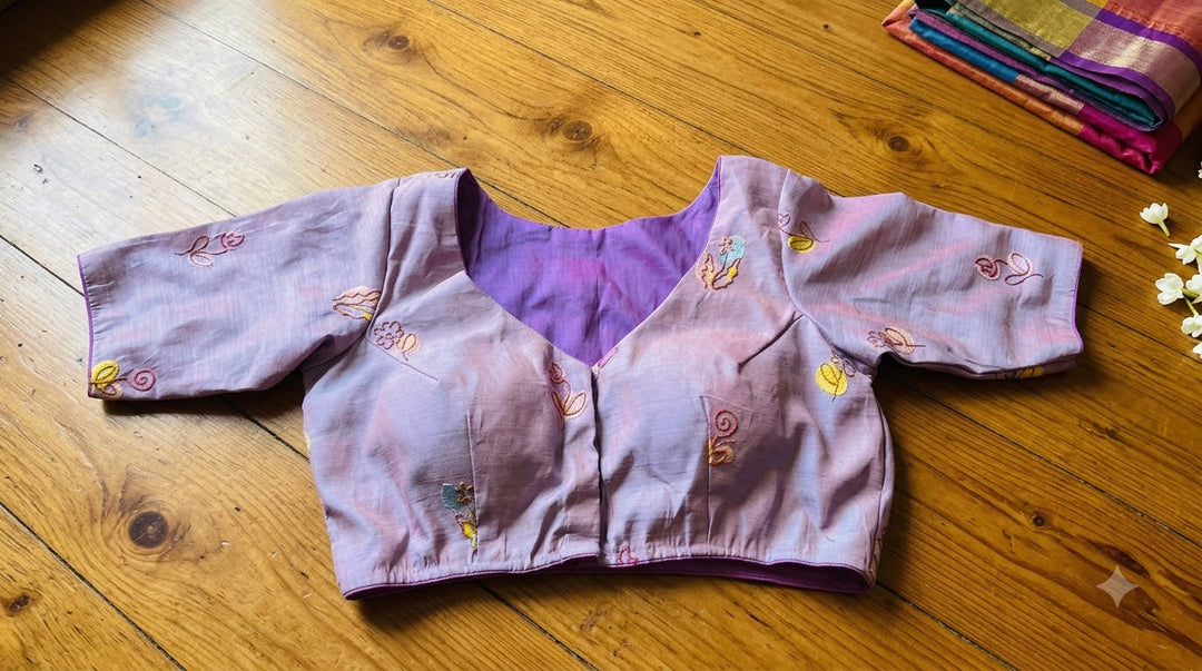 Behind Every Smile Chanderi Silk Embroidered Blouse