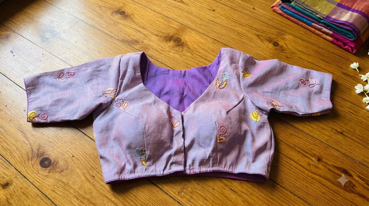 Behind Every Smile Chanderi Silk Embroidered Blouse