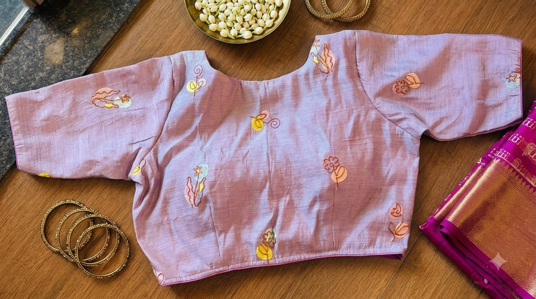 Behind Every Smile Chanderi Silk Embroidered Blouse