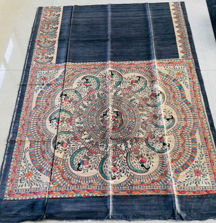 The Folk Canvas Ghicha Tussar Silk Saree