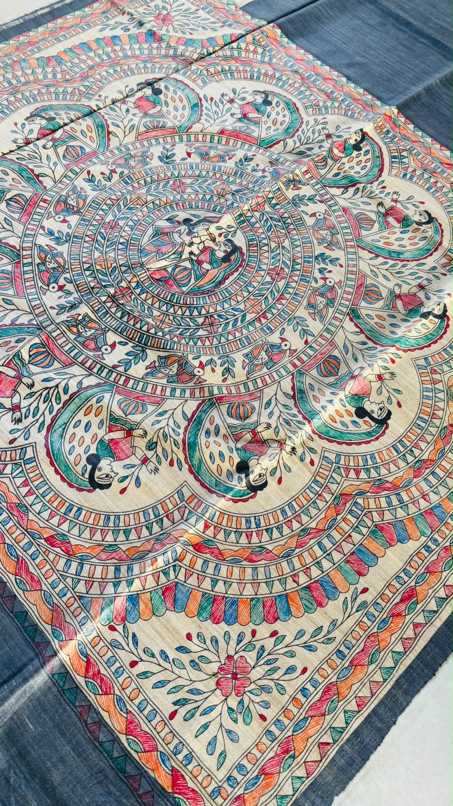 The Folk Canvas Ghicha Tussar Silk Saree