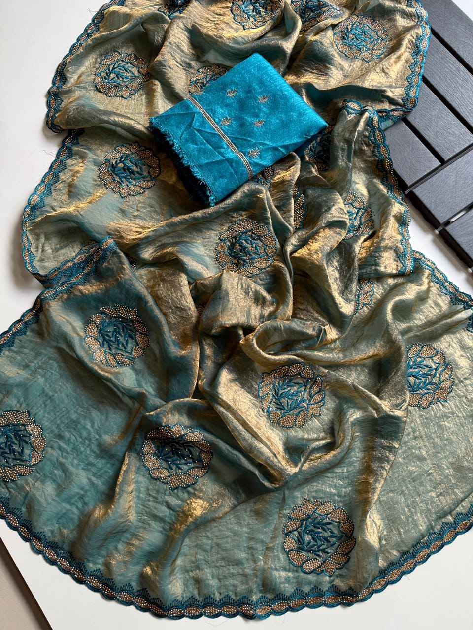 Blush Rose Satin Silk Saree