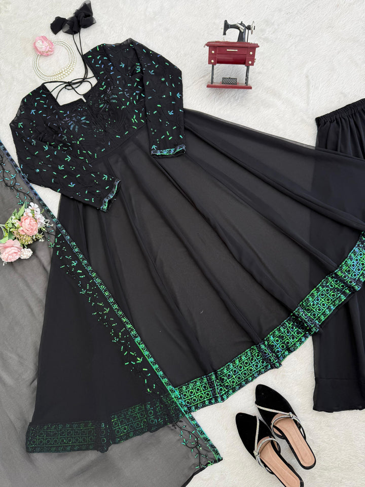 Sham-e-Gulab Georgette Gown Set