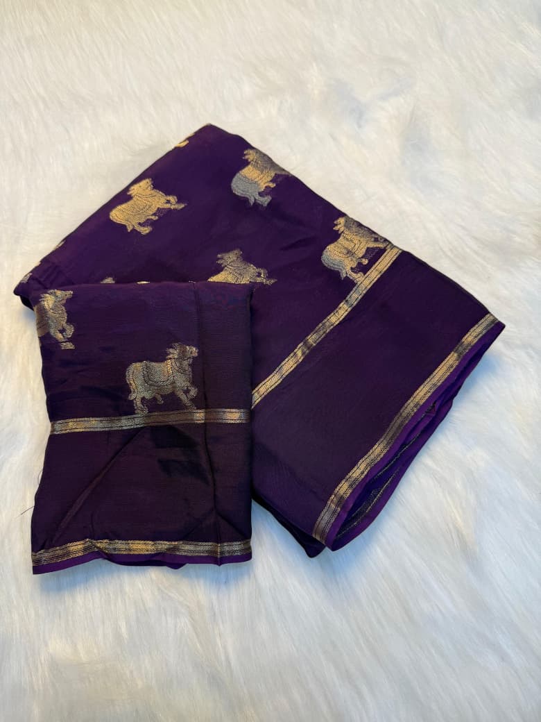 Verdant Bloom Viscose Crepe Silk Saree