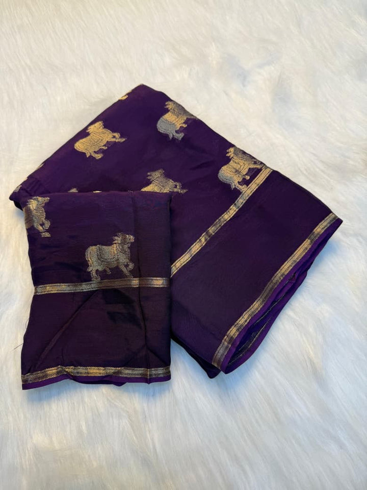 Verdant Bloom Viscose Crepe Silk Saree