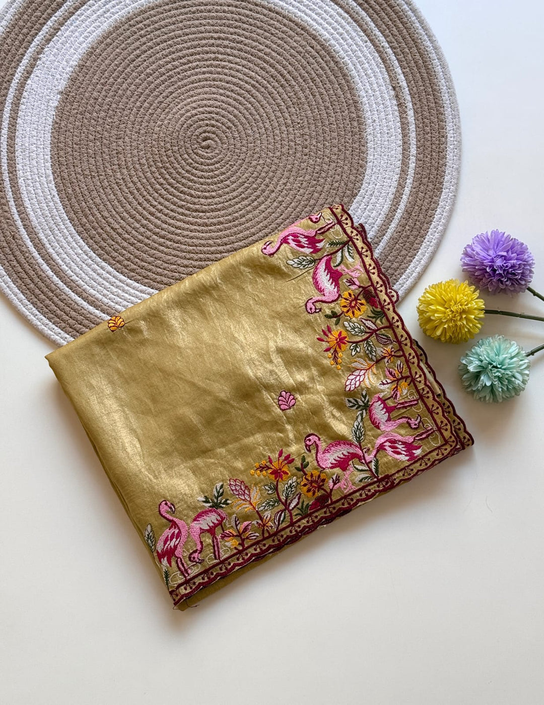 Symphony of Feathers Satin Silk Saree