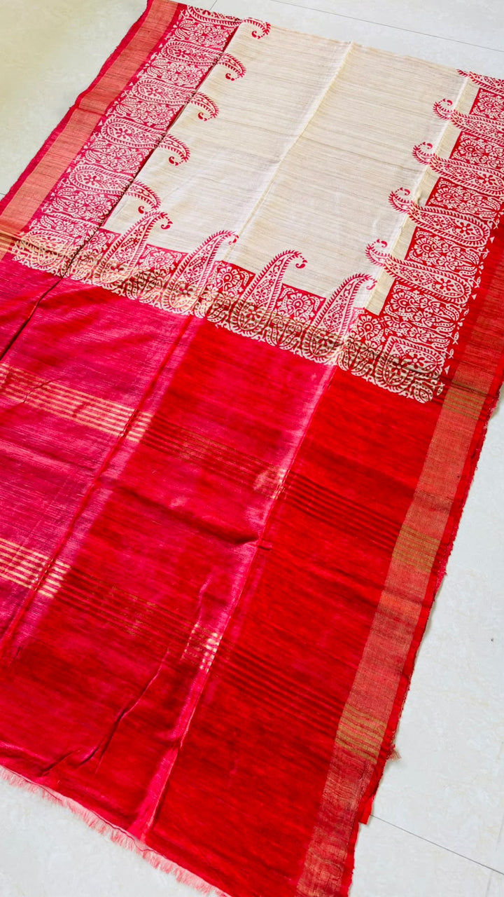 Aabhaangi  Ghicha Tussar Silk Saree