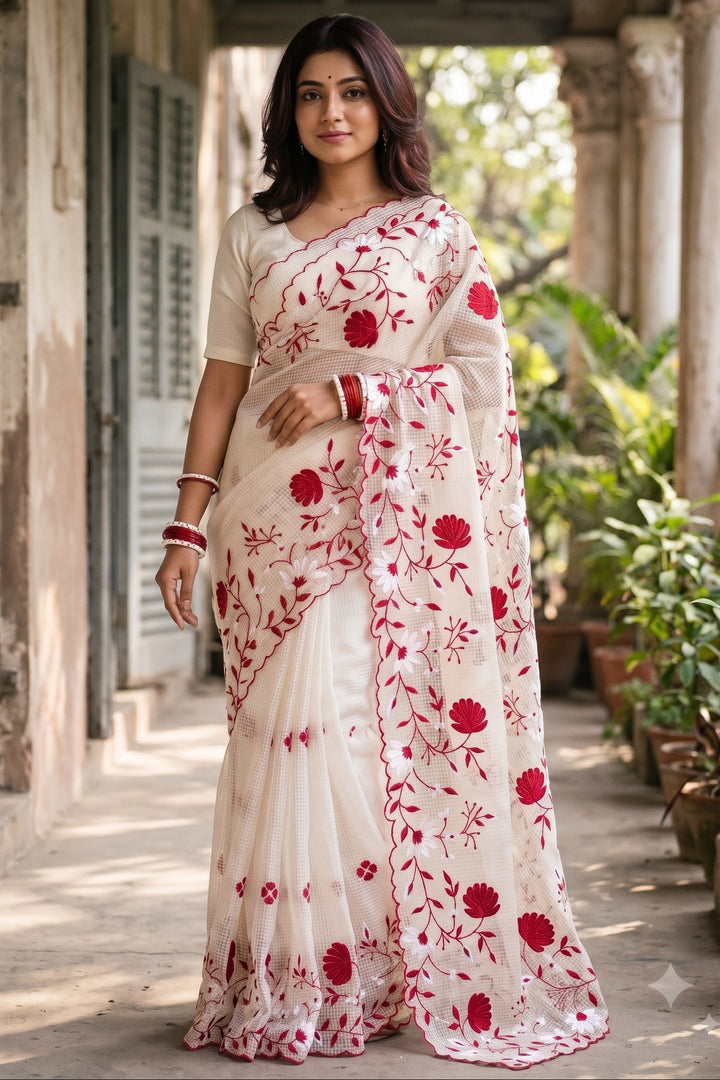 Chandramallika Kota Embroidered Saree