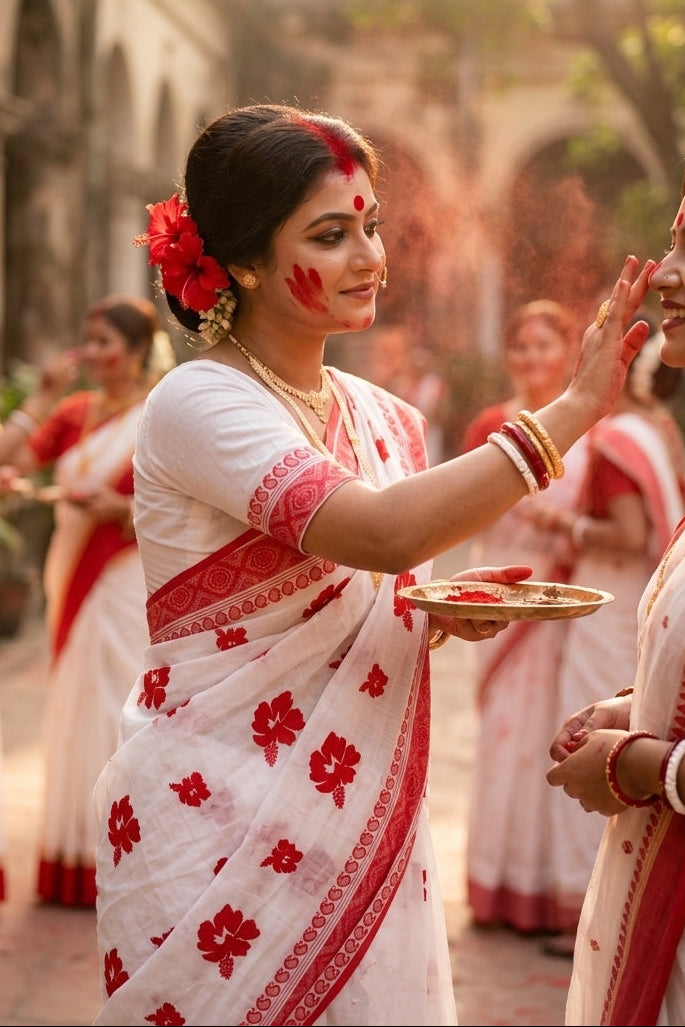 Ashtami Tangail Tant Cotton Saree