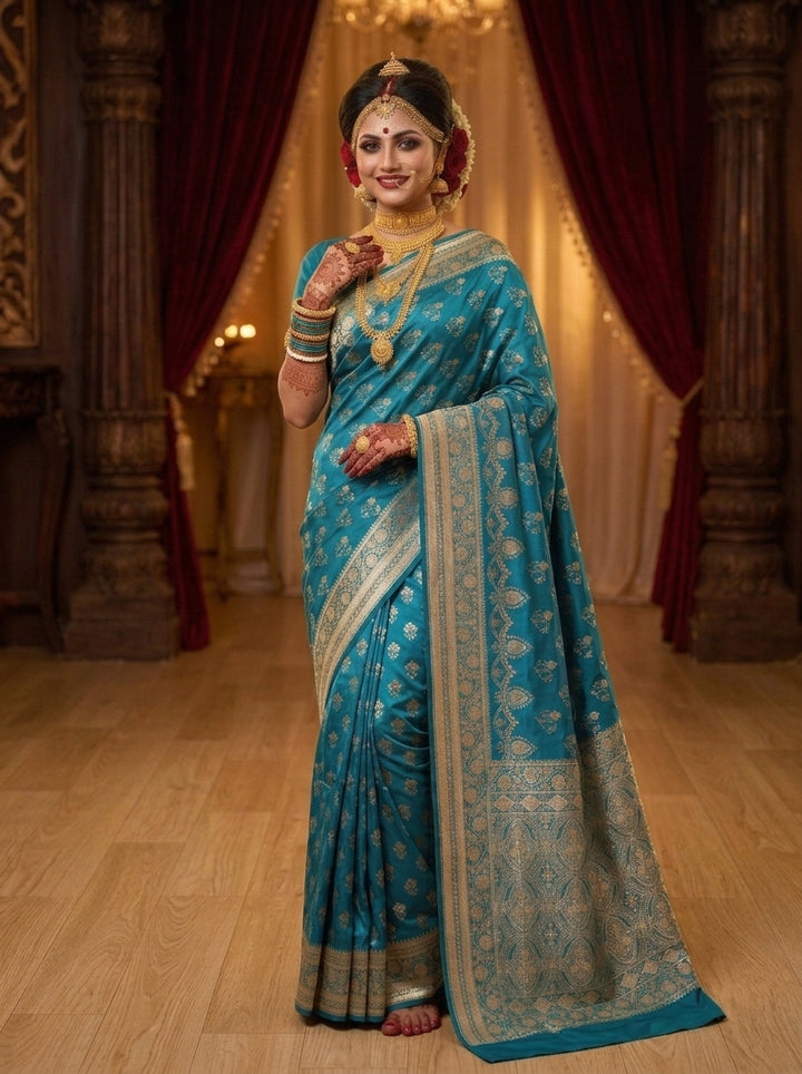 Queen's Legacy Banarasi Semi Katan Silk Saree