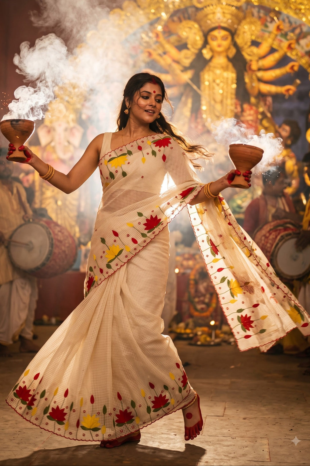 Padyo Pata Kota Applique Saree