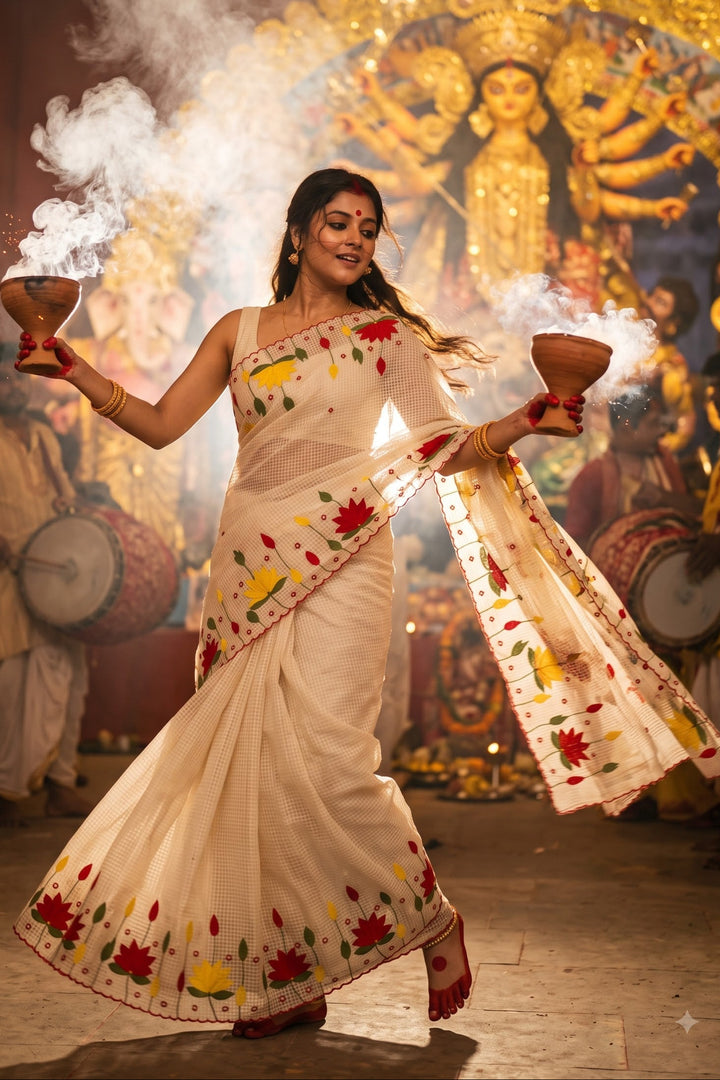 Padyo Pata Kota Applique Saree