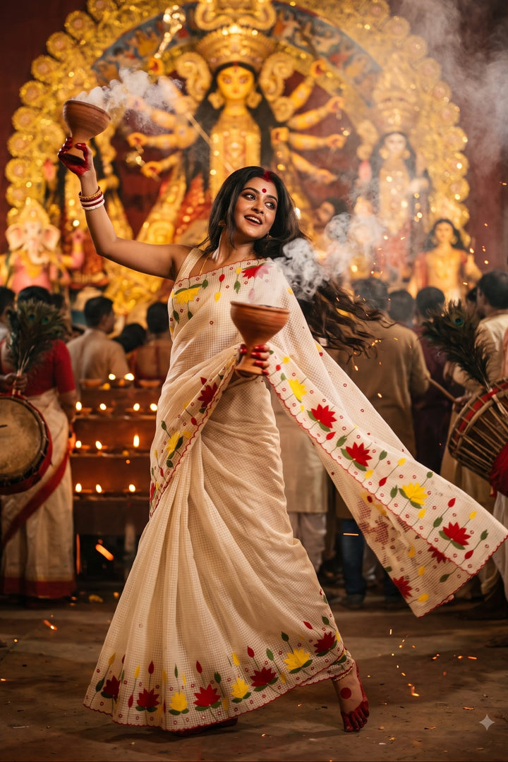 Padyo Pata Kota Applique Saree