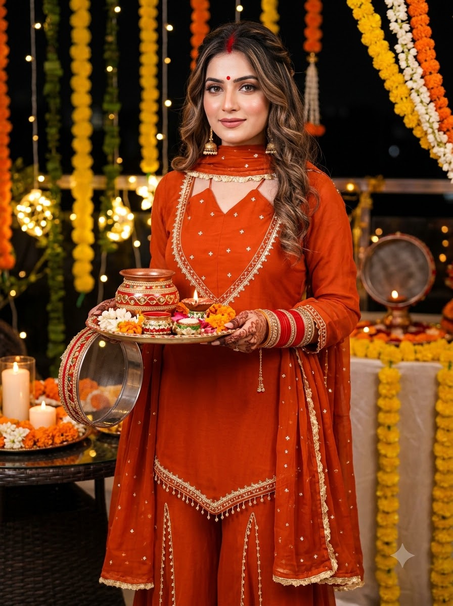Suhagan’s Glow Mirror work Sarara set
