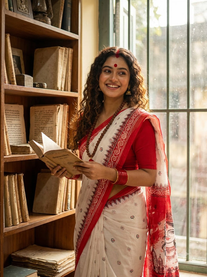 Trishulika Mul Cotton Saree with Print Work