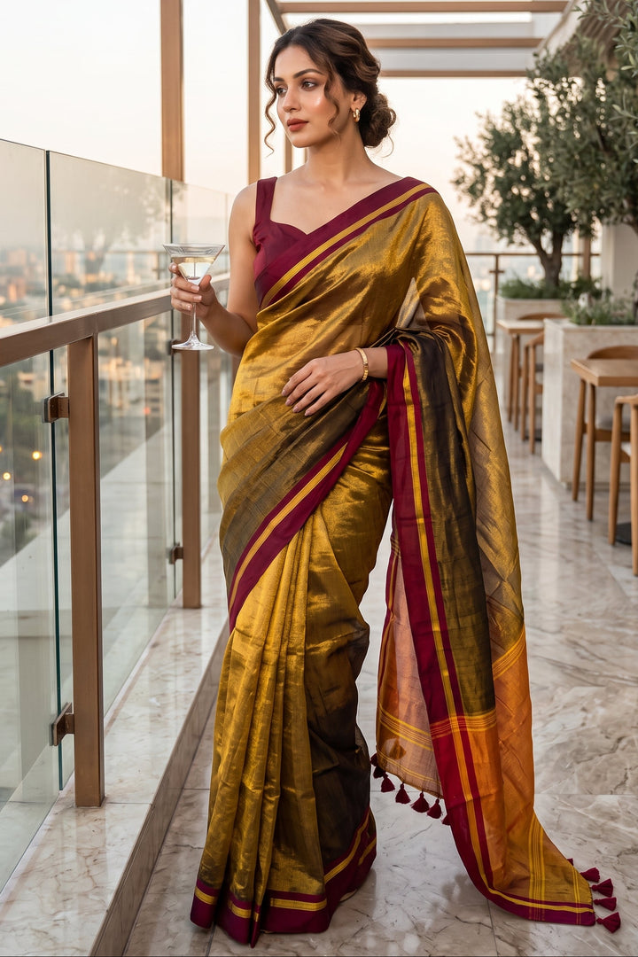 Sunlit Ether Tissue Cotton Saree