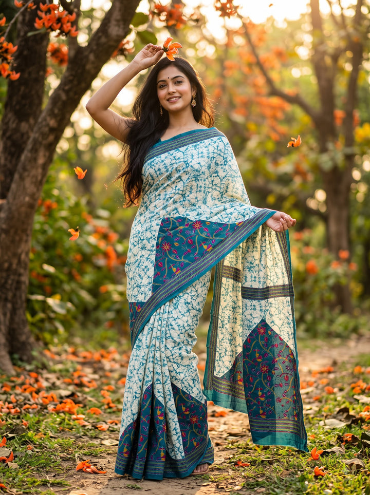 Trikon Ranga Fancy Silk Saree