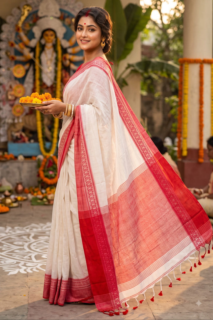 Sharad Roop(শারদরূপ) Khadi Cotton Saree