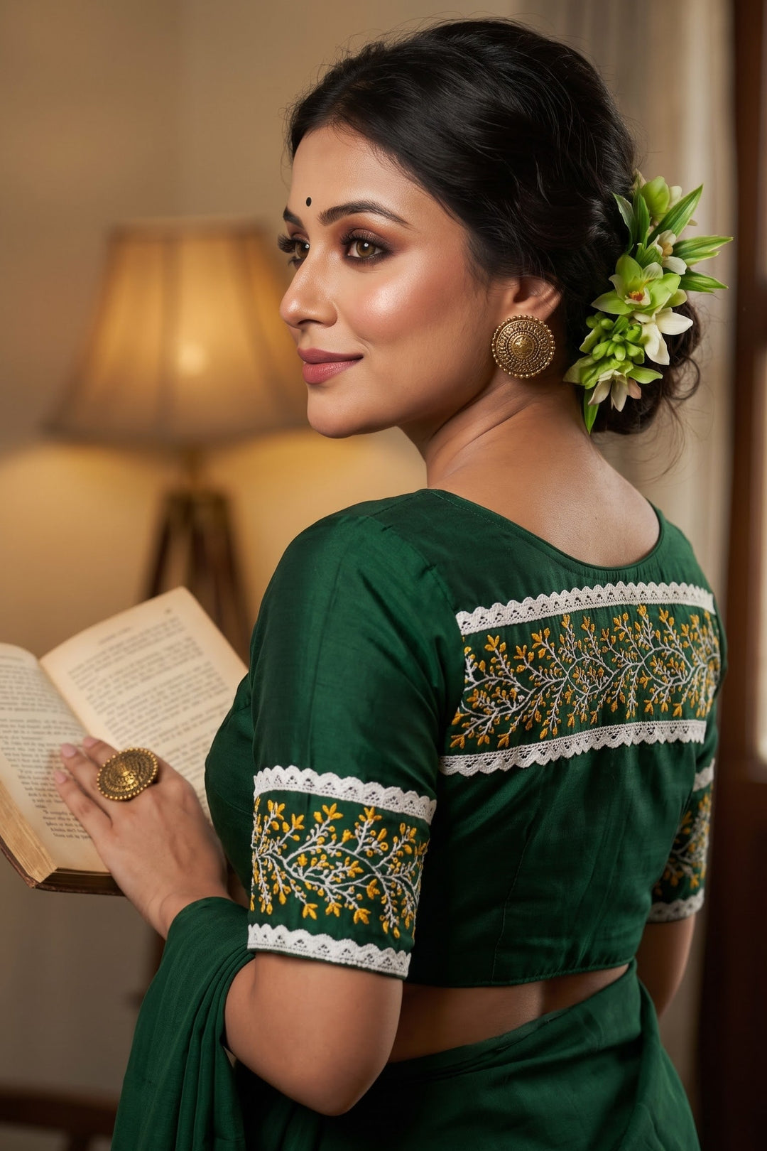 A Memory Woven in Flowers – Embroidered & Lace Work Blouse