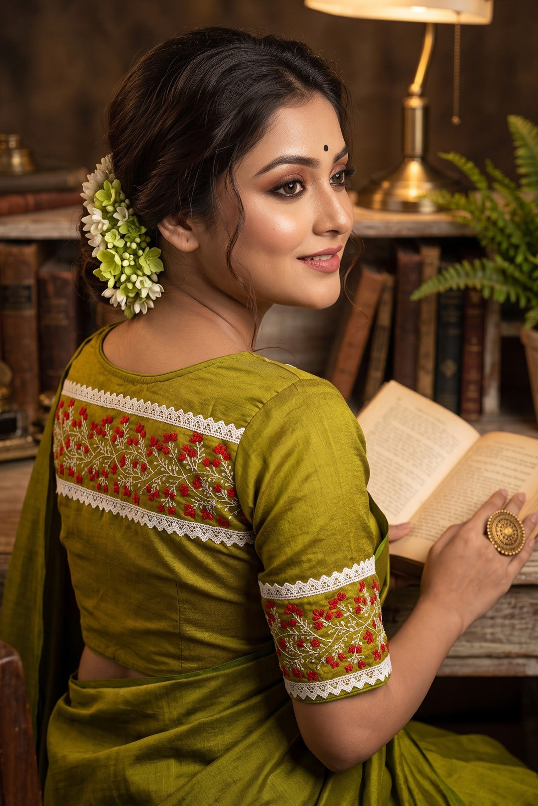 A Memory Woven in Flowers – Embroidered & Lace Work Blouse
