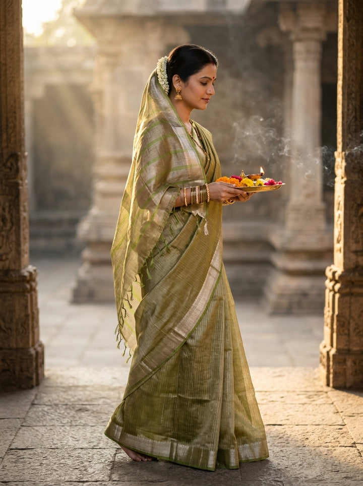 Pampering The Tissue Silk Saree