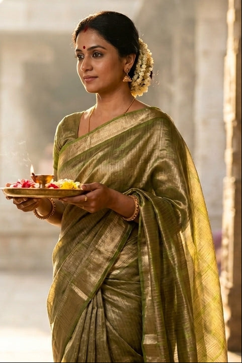 Pampering The Tissue Silk Saree