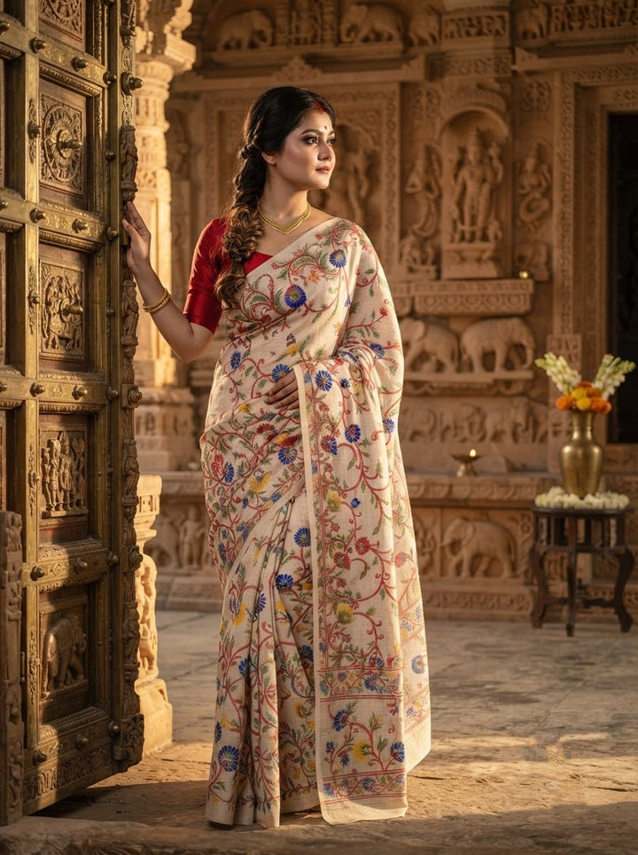 Phoollata Jamdani Exclusive Semi Tussar Jamdani Saree