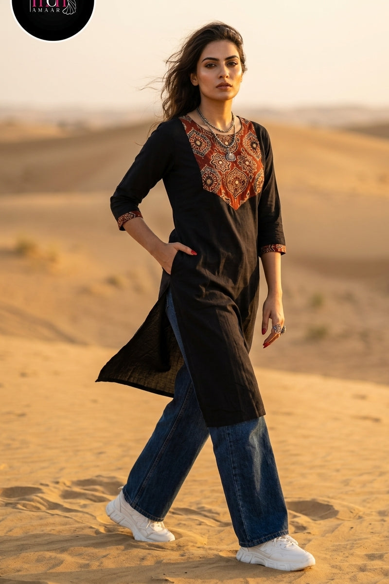 Slit & Style - Sustainable Hand Block Ajrakh Kurti