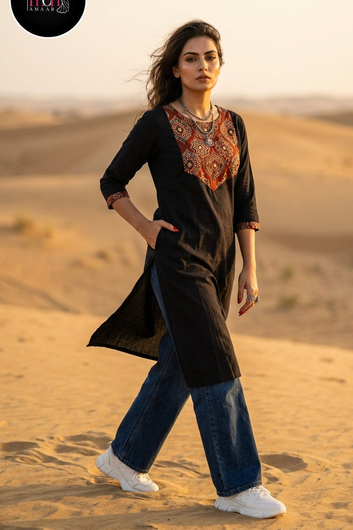 Slit & Style - Sustainable Hand Block Ajrakh Kurti