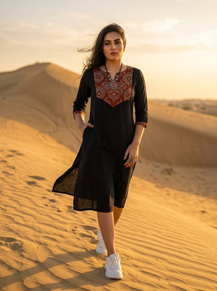 Slit & Style - Sustainable Hand Block Ajrakh Kurti