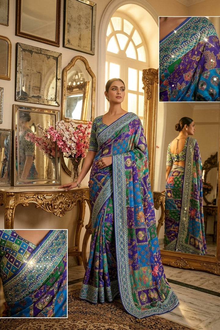 Dusk Radiance Chinnon Silk Saree