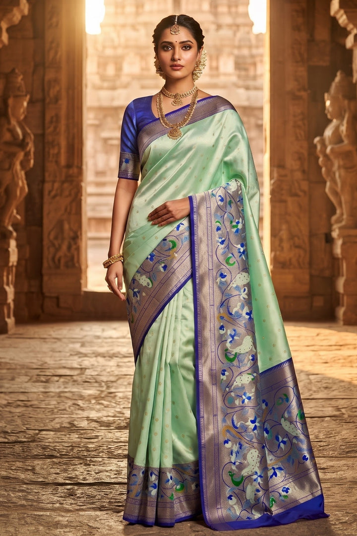 Gilded Majesty- Kanchivaram Paithani Silk (Semi) Saree