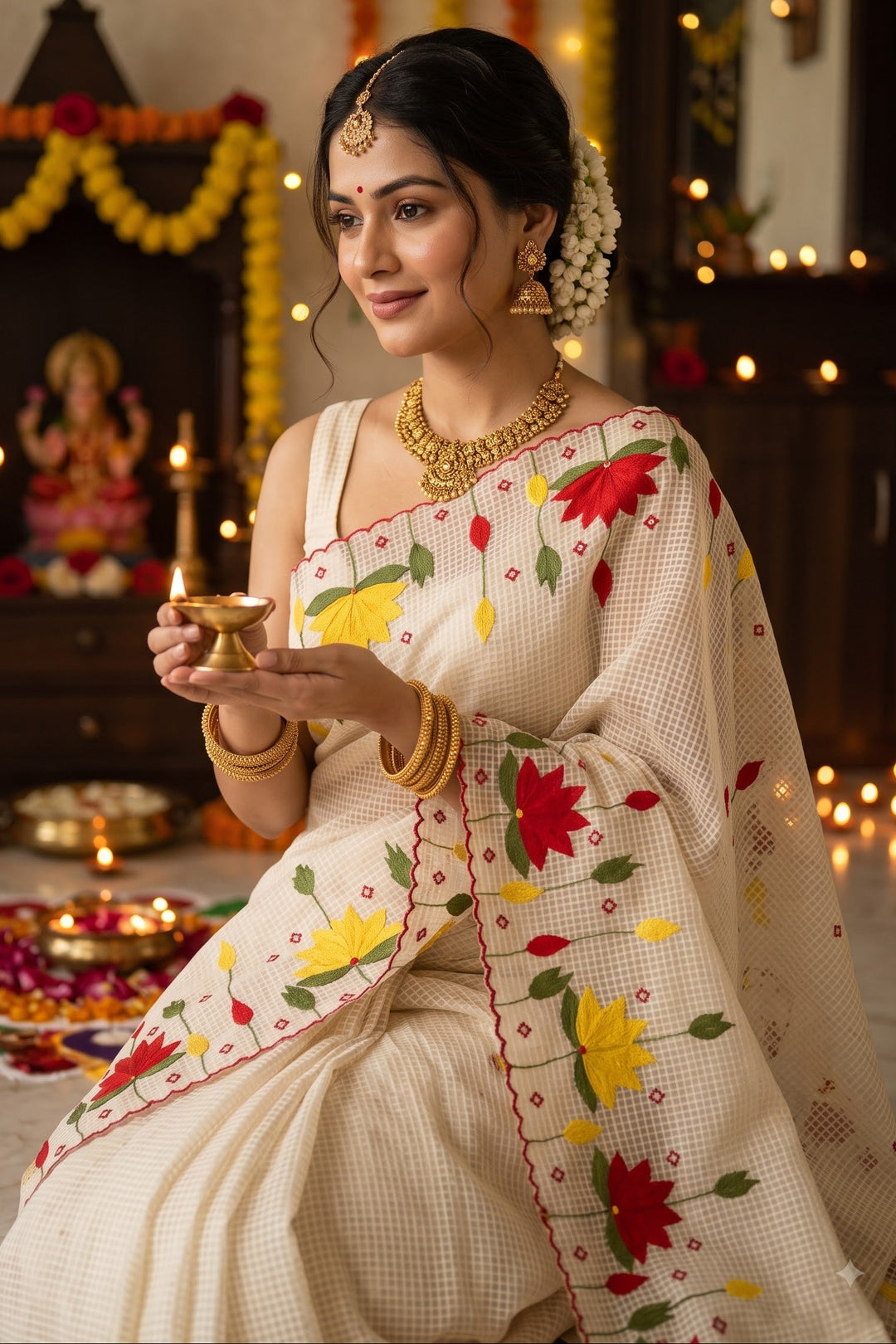 Padyo Pata Kota Applique Saree