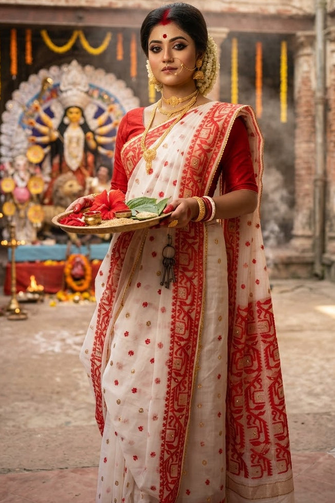 Sonar Alo  Katdana Jamdani Saree