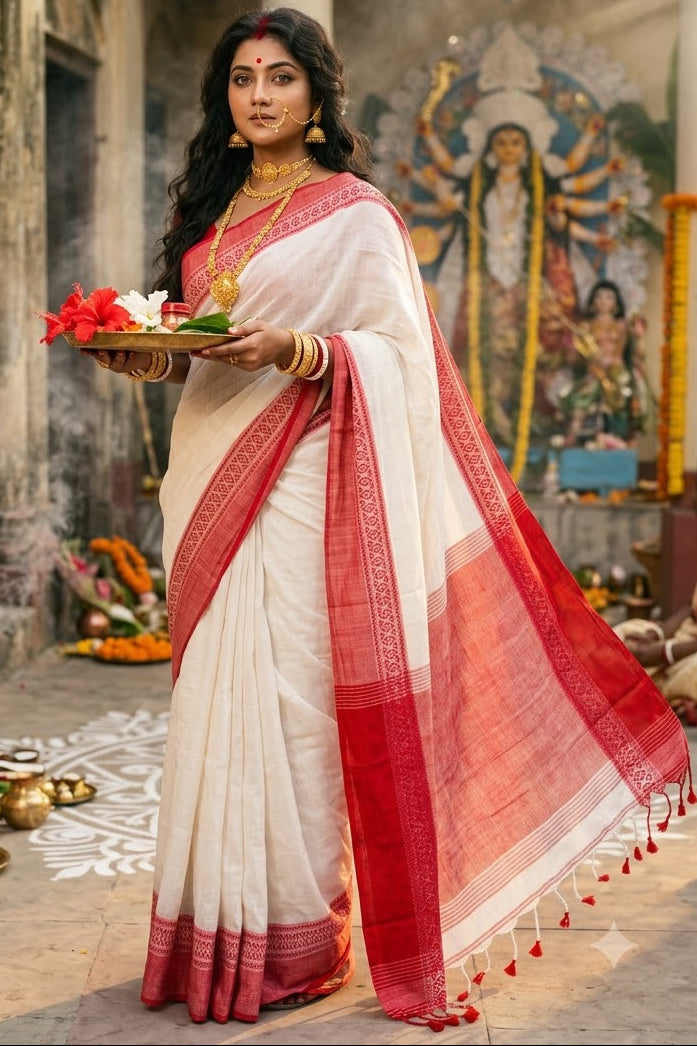 Sharad Roop(শারদরূপ) Khadi Cotton Saree