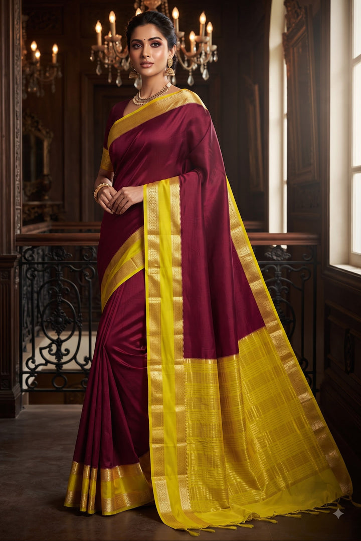 Royal Enchantress Mysore Crepe Silk ( Semi ) Saree