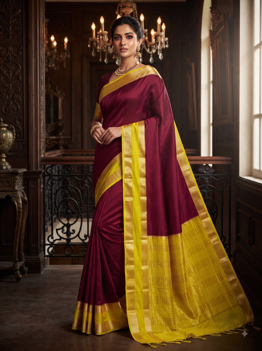 Royal Enchantress Mysore Crepe Silk ( Semi ) Saree