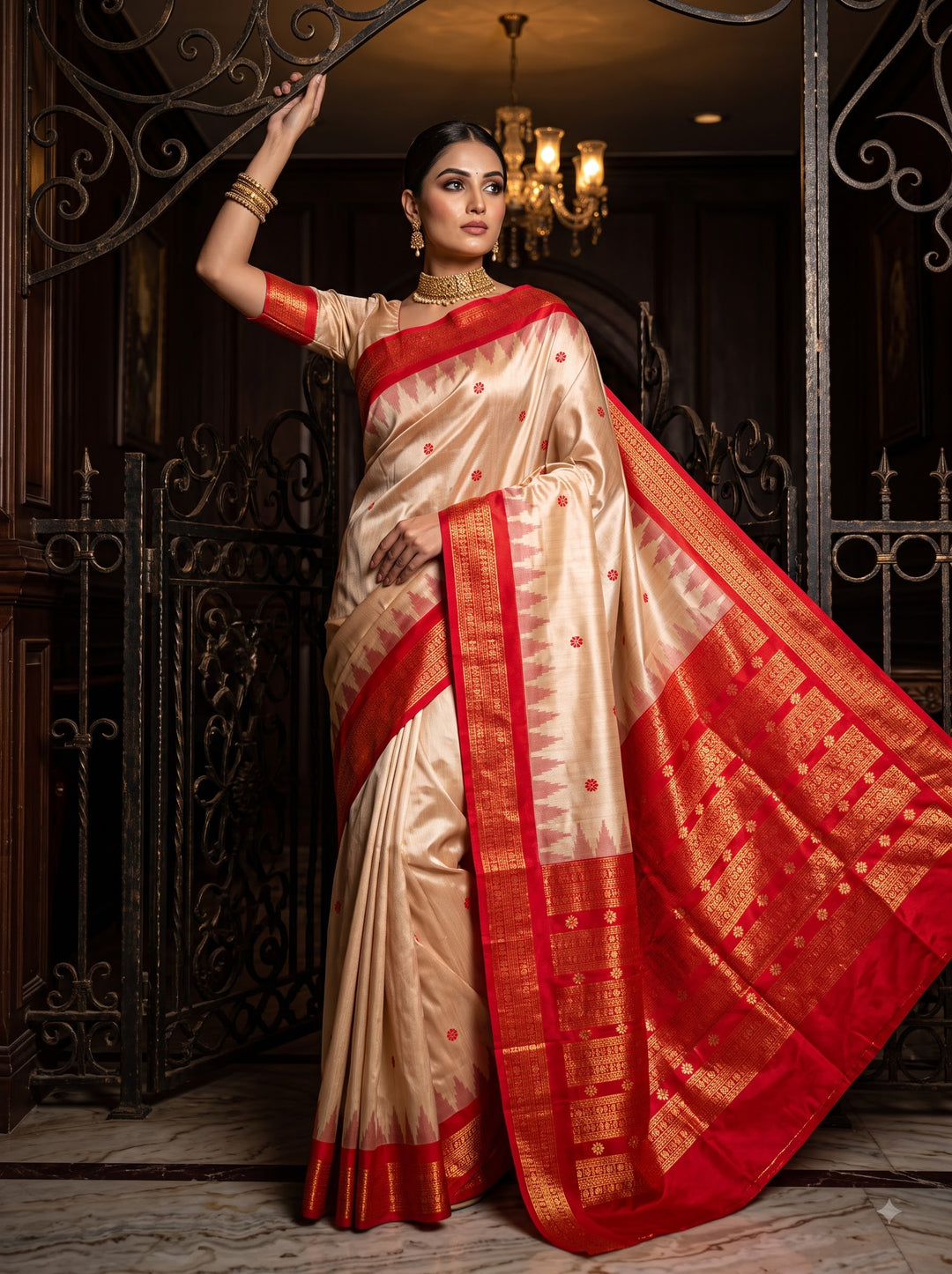Whispers of Tradition-Ikkat Assam Tussar Silk Saree