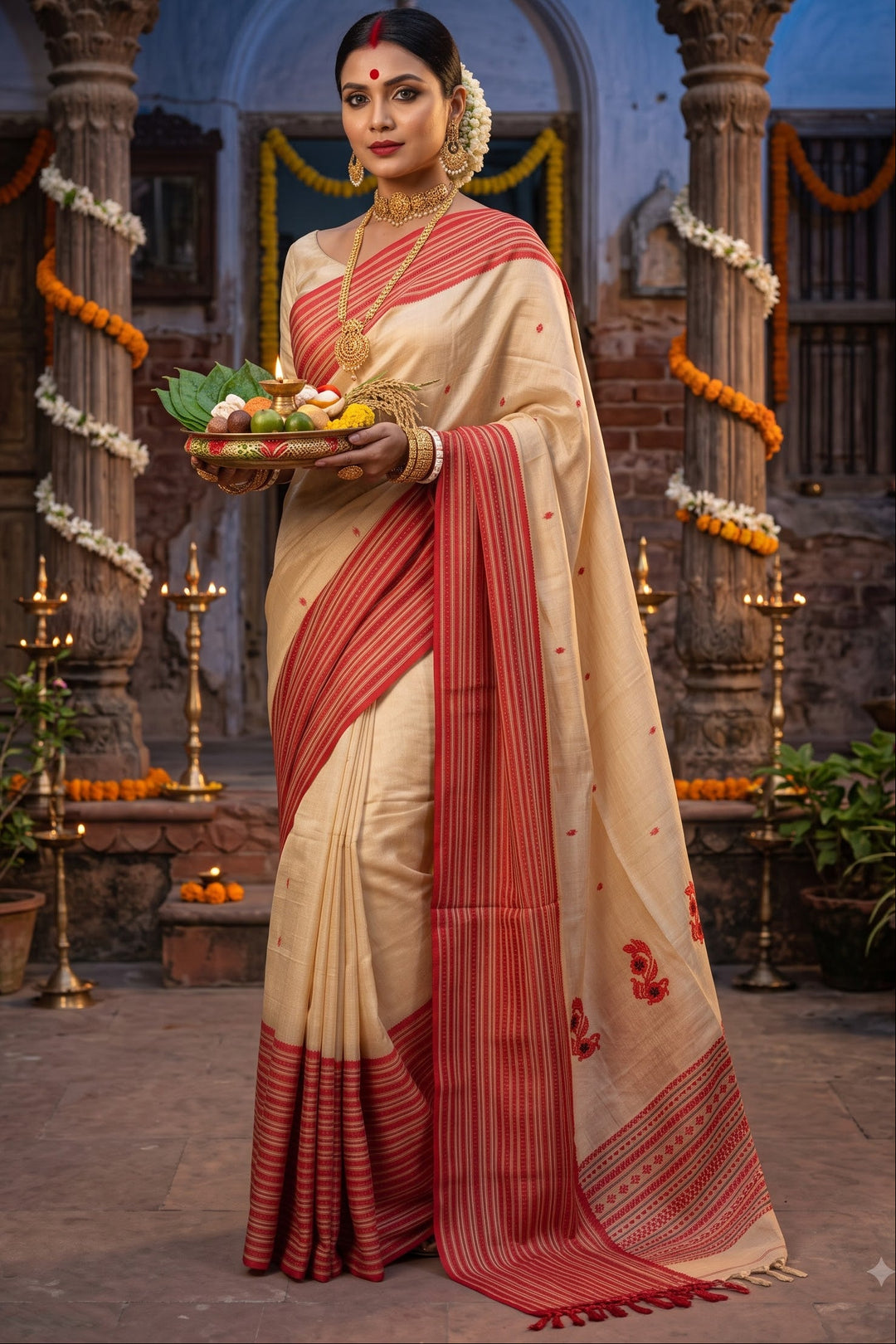 Heart Of Bengal - The Auspicious Tussar Saree