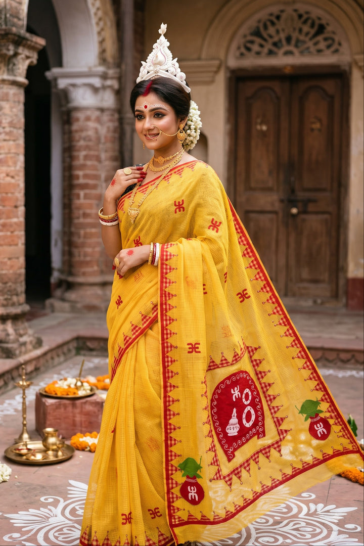 Shubhanjali Kota Applique Saree